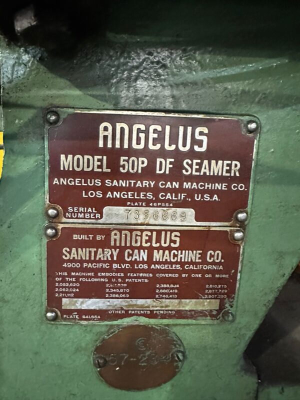 Angelus 50P DF Automatic Seamer with tooling for 127 mm